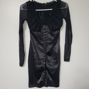 LBD - Satin & Sheer Mini Dress
